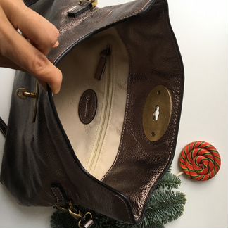 Сумка Клатч Mulberry кожаный металлик новый