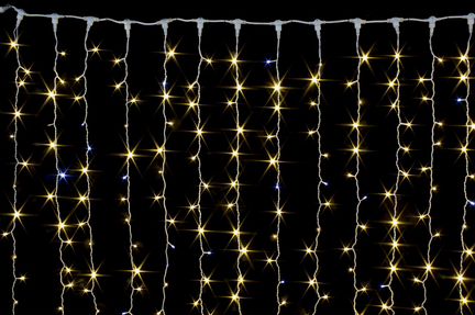 Гирлянда штора занавес 2 на 6 желтая с мерцанием