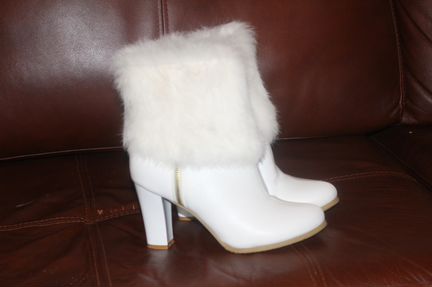 Сапоги свадебные натуральная кожа, натуральный мех
