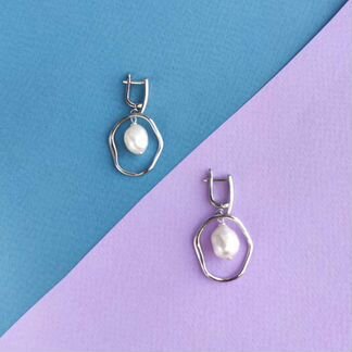 Серьги жемчуг натуральный родирование