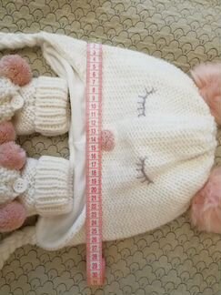 Шапка и варежки Mothercare на 6-8 лет