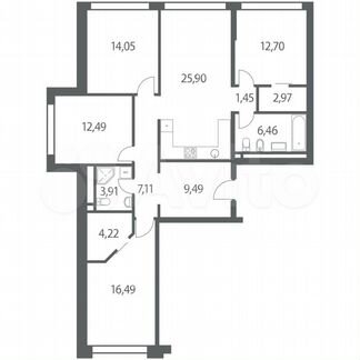 4-к квартира, 117.2 м², 17/35 эт.