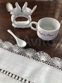 Фарфор. Салфетница, чашка, ложка