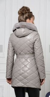 Пальто из эко-кожи (утеплённое)