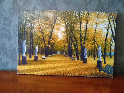 Пейзаж, Летний сад осенью. холст, масло