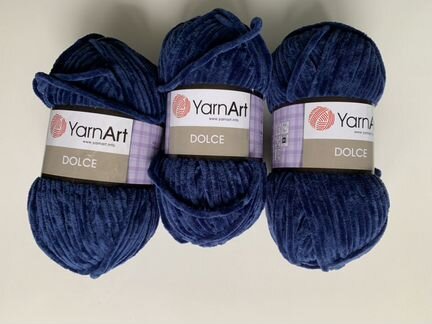 Пряжа бархатная синяя Yarn Art