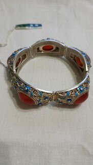 Серебряный браслет с сердоликом