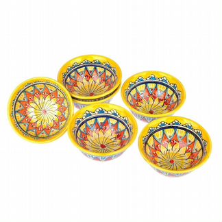 Набор тарелок (коса) 6 шт, глина, диаметр 15.5 см