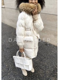 Парка новая молочная женская с мехом и без меха