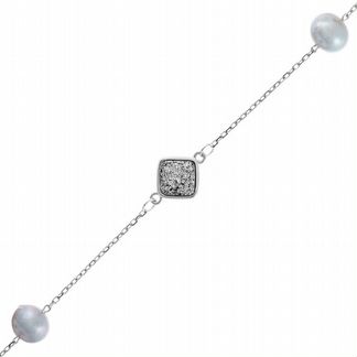 Браслет с серым жемчугом