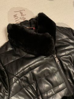 Удлиненная кожанная куртка