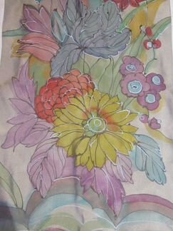 Шарф шелковый авторской росписи