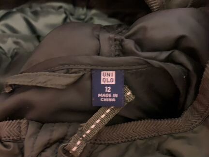 Тонкий пуховик uniqlo на ребенка 12 лет
