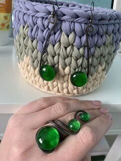 Набор украшений (серьги, кольцо)