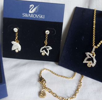 Набор Сваровски Цепочка, подвеска, серьги