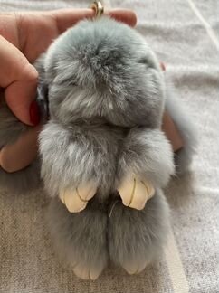 Брелок кролик из натурального меха