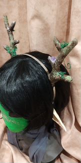 Эльфийские лесные рожки на ободке с палочкой