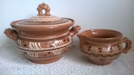 Набор для пельменей. Керамика обливная 87 г.СССР