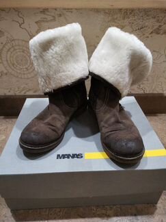 Сапоги замша с мехом демисезонные Manas