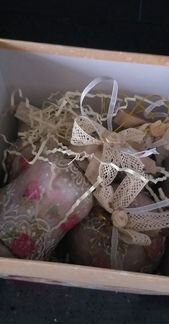 Набор новогодних игрушек ручной работы из дерева